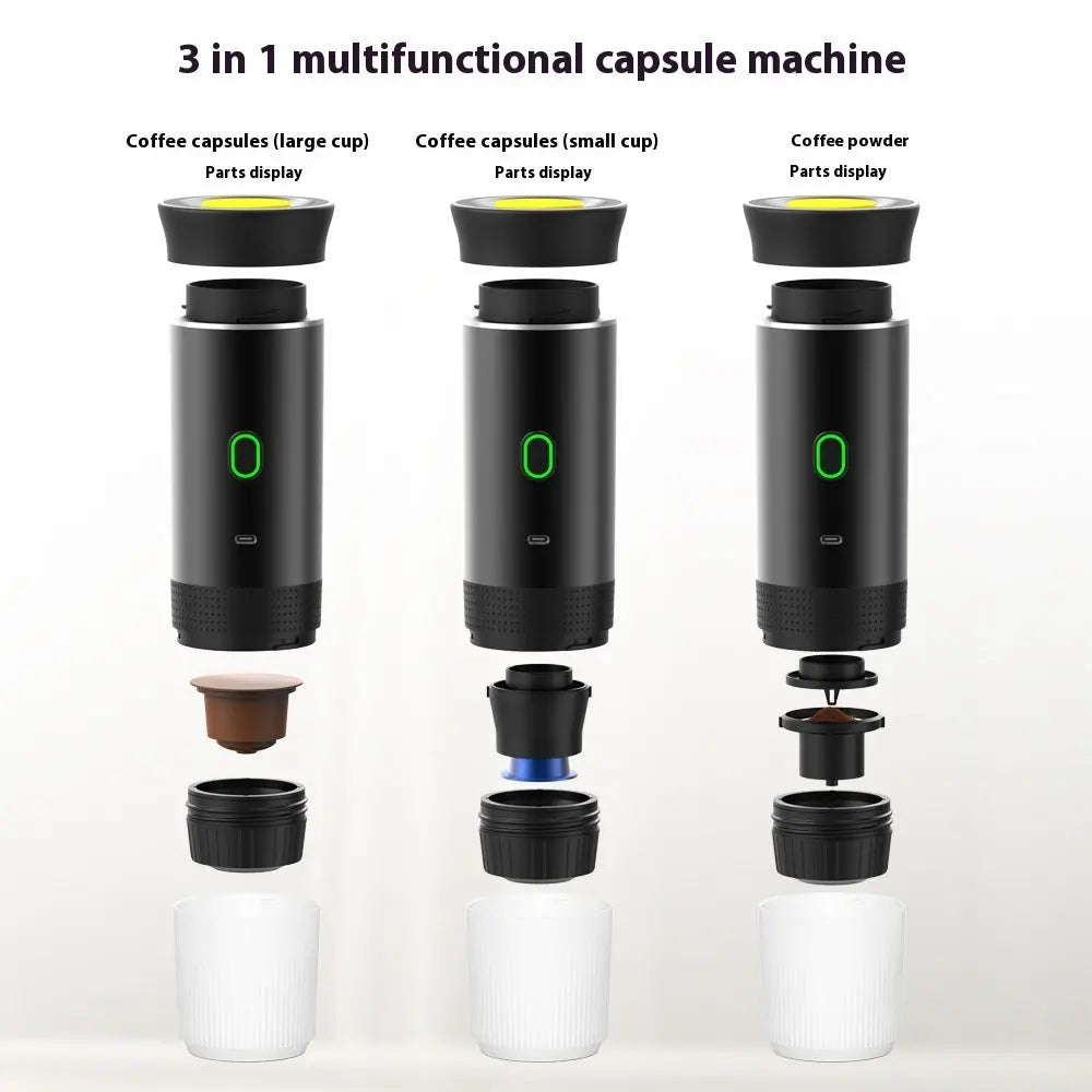 Electric Grinder Coffee Travel Handy 3 In1 Espresso Portable Coffee Espresso Maker Machine Cafe Portable Capsule Coffee Machine Kitchen Gadgets Gadget Sphere