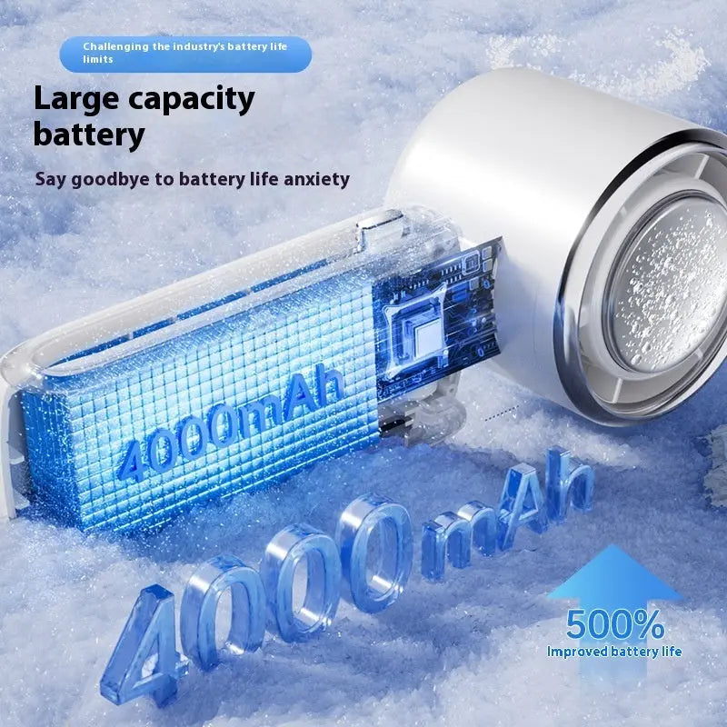 New Ice Pack High-Speed Handheld Eletirc Fan Speed Adjustable Folding Mini Fan Portable Outdoor Hanging Neck Small Fan Gadget Sphere
