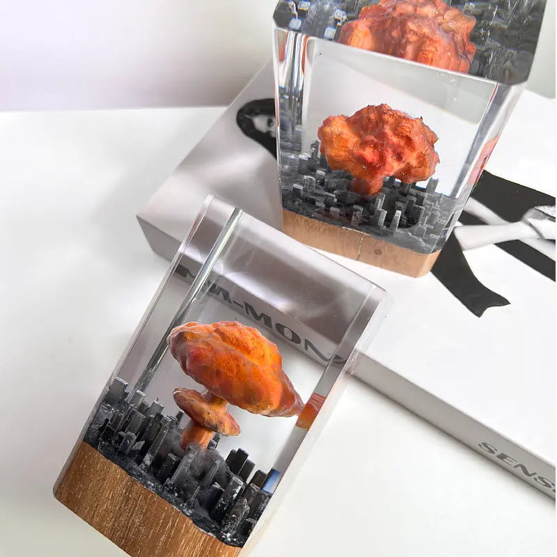 Small Night Lamp Decoration Atomic Bomb Explosion Mushroom Resin Crafts Gadget Sphere