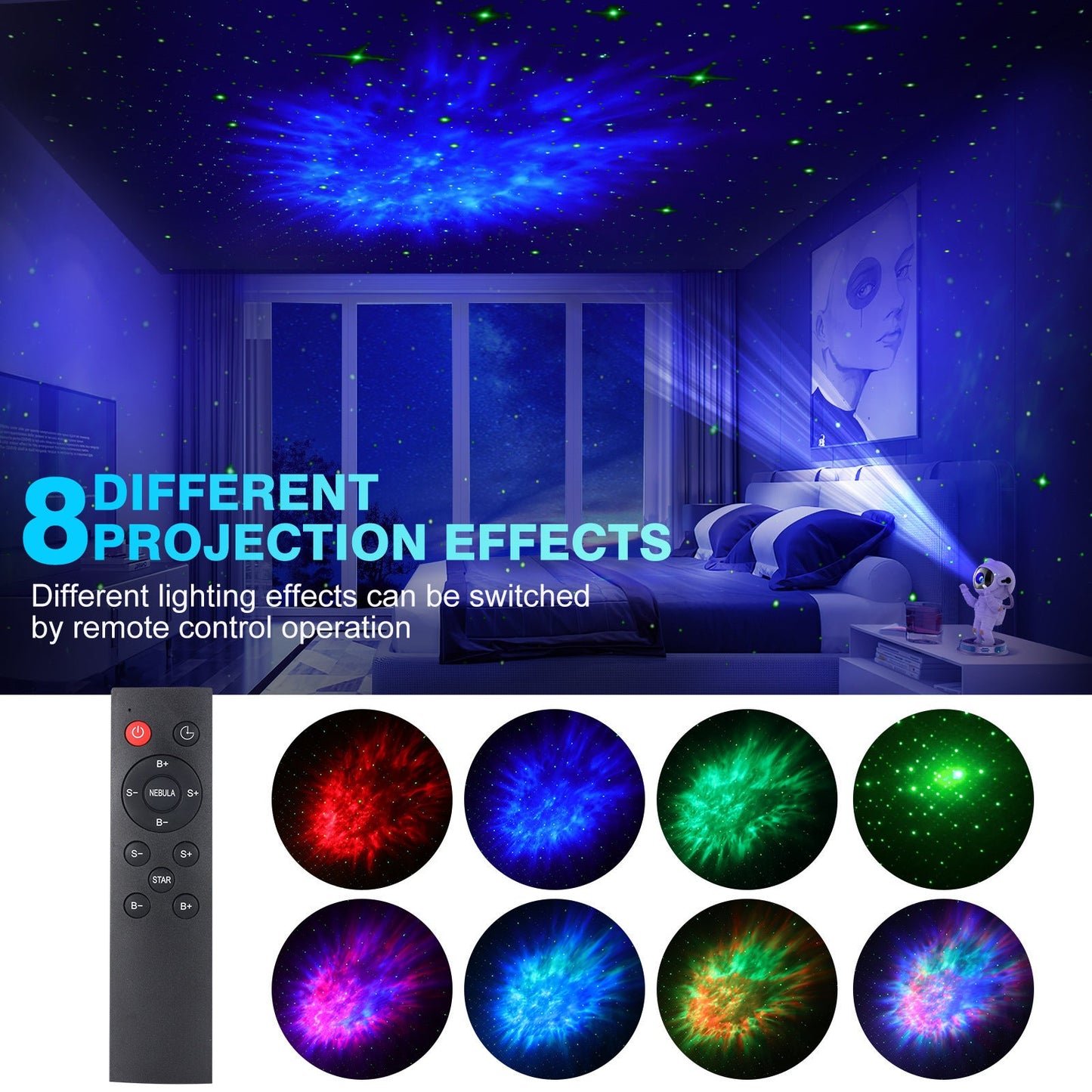 Exit Astronaut Starlight Projection Lamp Northern Lights Projector Small Night Bedroom Starry Gadget Sphere