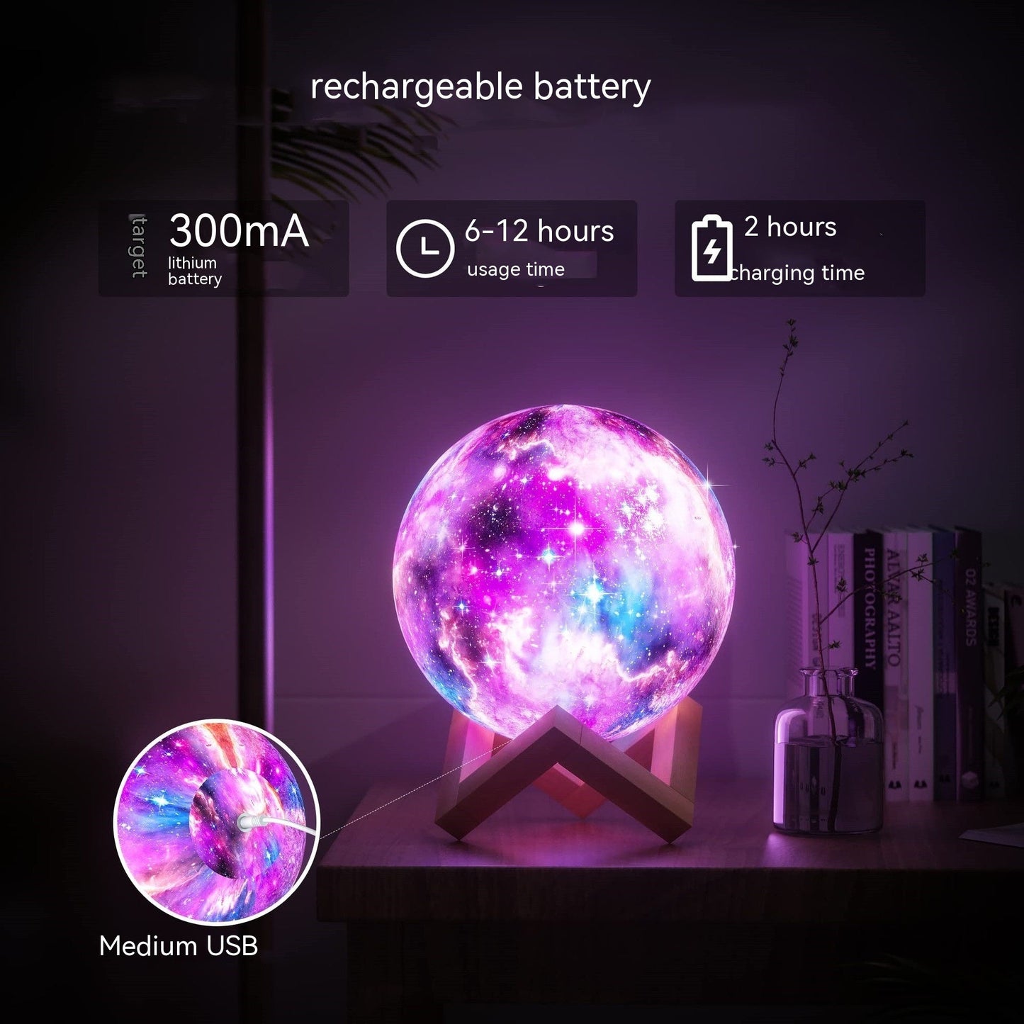 3D Printing Moon Light Galaxy Light Gadget Sphere