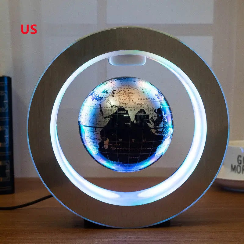 Round LED World Map Floating Globe Magnetic Levitation Light Anti Gravity Magic Gadget Sphere