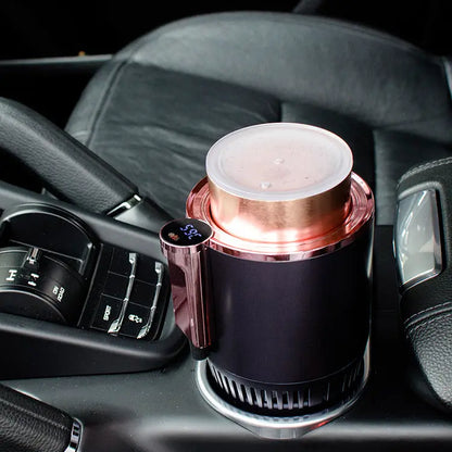 2 In1 Car Heating Cooling Cup 12V Smart Car Cup Holder Digital Temperature Display Drink Cup Warmer Cooler Mini Car Refrigerator Gadget Sphere