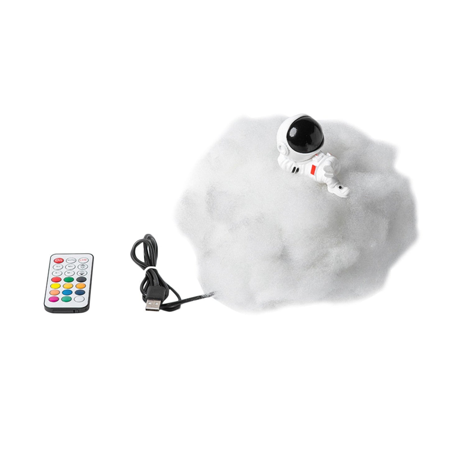 LED Colorful Clouds Astronaut Lamp With Rainbow Effect As Children's Night Light Kids Bedroom Night Lamp Decor Home Moon Lamp Gadget Sphere