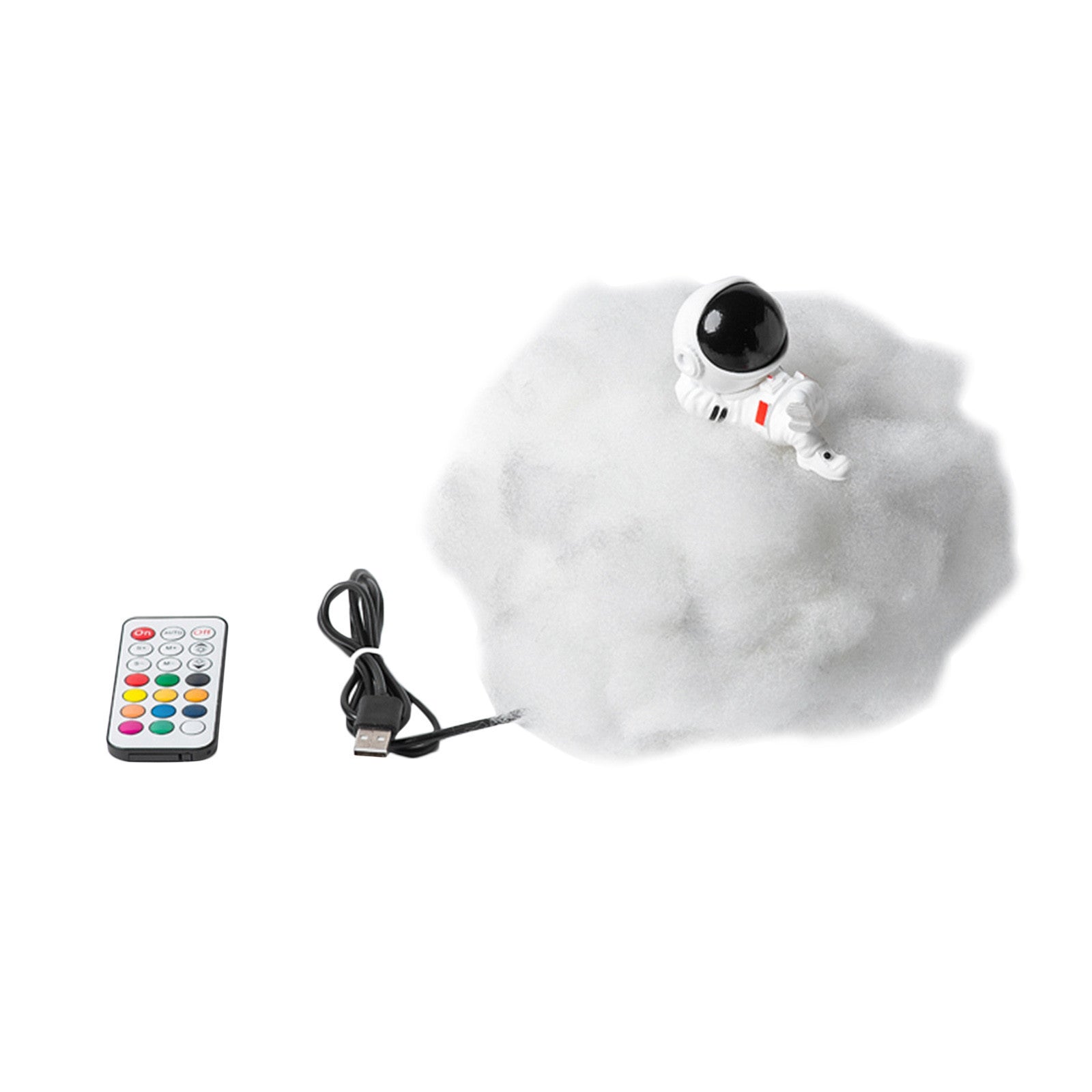 LED Colorful Clouds Astronaut Lamp With Rainbow Effect As Children's Night Light Kids Bedroom Night Lamp Decor Home Moon Lamp Gadget Sphere