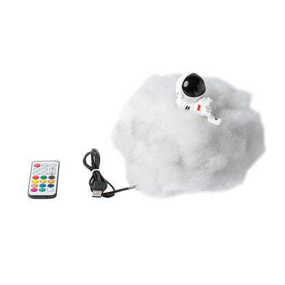 LED Colorful Clouds Astronaut Lamp With Rainbow Effect As Children's Night Light Kids Bedroom Night Lamp Decor Home Moon Lamp Gadget Sphere
