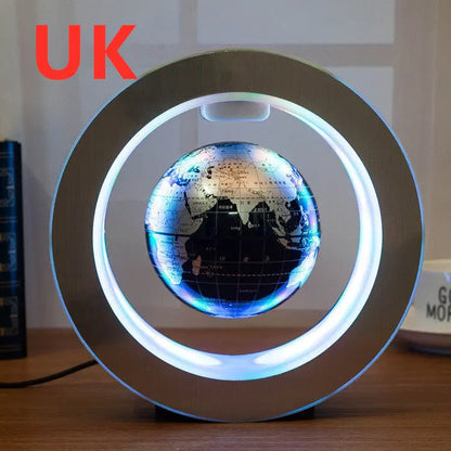 Round LED World Map Floating Globe Magnetic Levitation Light Anti Gravity Magic Gadget Sphere