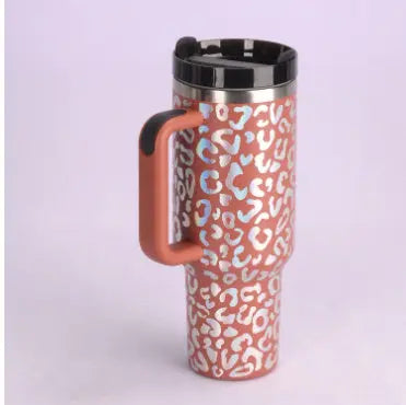 40 Oz Tumbler With Handle Straw Insulated, Stainless Steel Spill Proof Vacuum Coffee Cup Tumbler With Lid Tapered Mug Gifts For Valentine Lover Suitable For Car Gym Office Travel Gadget Sphere