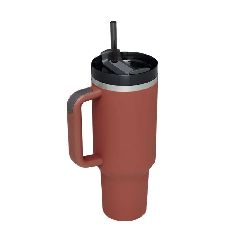40 Oz Tumbler With Handle Straw Insulated, Stainless Steel Spill Proof Vacuum Coffee Cup Tumbler With Lid Tapered Mug Gifts For Valentine Lover Suitable For Car Gym Office Travel Gadget Sphere