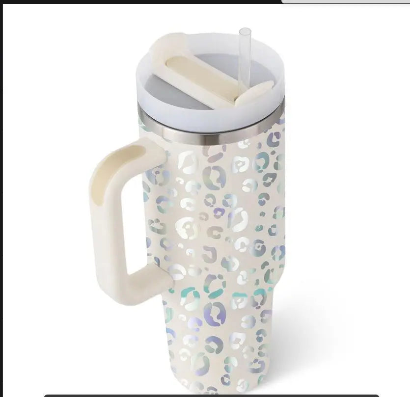 40 Oz Tumbler With Handle Straw Insulated, Stainless Steel Spill Proof Vacuum Coffee Cup Tumbler With Lid Tapered Mug Gifts For Valentine Lover Suitable For Car Gym Office Travel Gadget Sphere