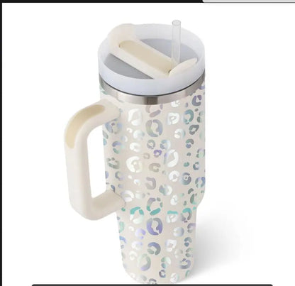40 Oz Tumbler With Handle Straw Insulated, Stainless Steel Spill Proof Vacuum Coffee Cup Tumbler With Lid Tapered Mug Gifts For Valentine Lover Suitable For Car Gym Office Travel Gadget Sphere