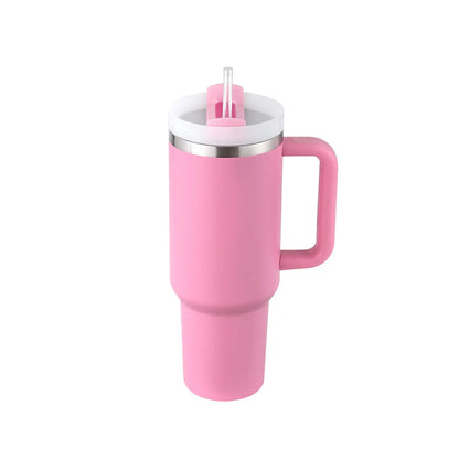 40 Oz Tumbler With Handle Straw Insulated, Stainless Steel Spill Proof Vacuum Coffee Cup Tumbler With Lid Tapered Mug Gifts For Valentine Lover Suitable For Car Gym Office Travel Gadget Sphere