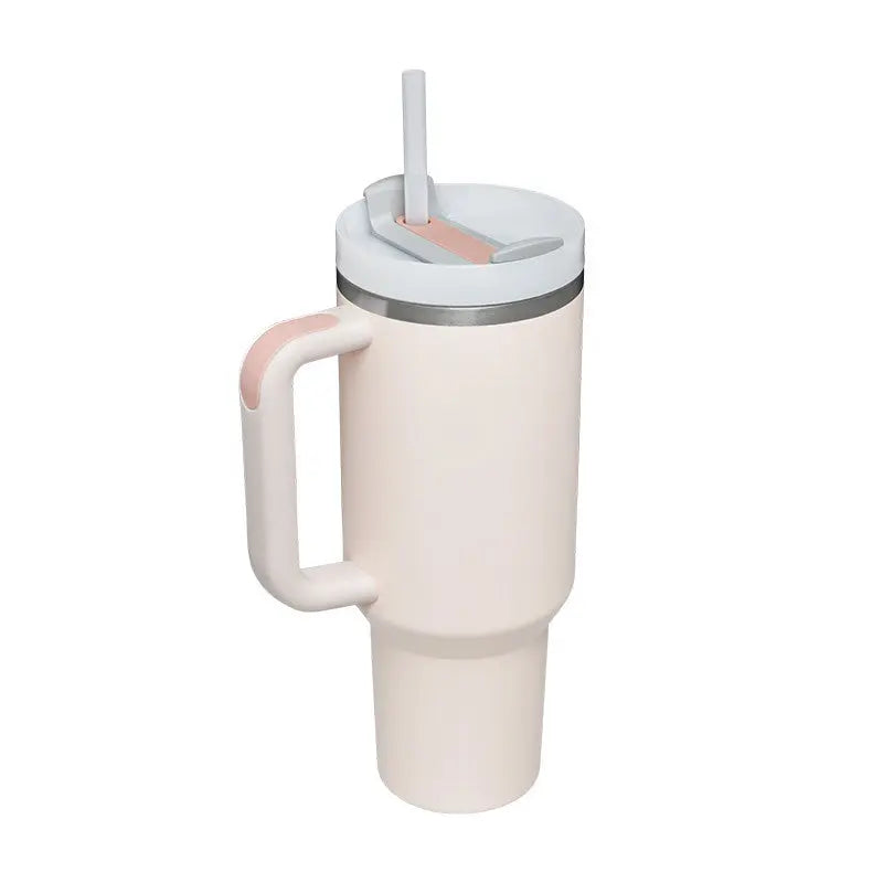 40 Oz Tumbler With Handle Straw Insulated, Stainless Steel Spill Proof Vacuum Coffee Cup Tumbler With Lid Tapered Mug Gifts For Valentine Lover Suitable For Car Gym Office Travel Gadget Sphere