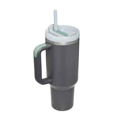 40 Oz Tumbler With Handle Straw Insulated, Stainless Steel Spill Proof Vacuum Coffee Cup Tumbler With Lid Tapered Mug Gifts For Valentine Lover Suitable For Car Gym Office Travel Gadget Sphere