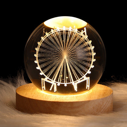 LED Night Light Galaxy Crystal Ball Table Lamp 3D Planet Moon Lamp Bedroom Home Decor For Kids Party Children Birthday Gifts Gadget Sphere