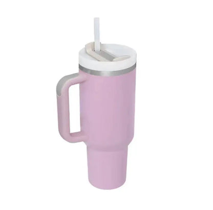 40 Oz Tumbler With Handle Straw Insulated, Stainless Steel Spill Proof Vacuum Coffee Cup Tumbler With Lid Tapered Mug Gifts For Valentine Lover Suitable For Car Gym Office Travel Gadget Sphere