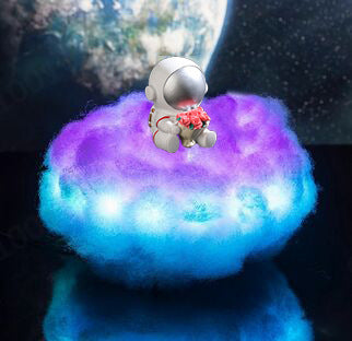 LED Colorful Clouds Astronaut Lamp With Rainbow Effect As Children's Night Light Kids Bedroom Night Lamp Decor Home Moon Lamp Gadget Sphere