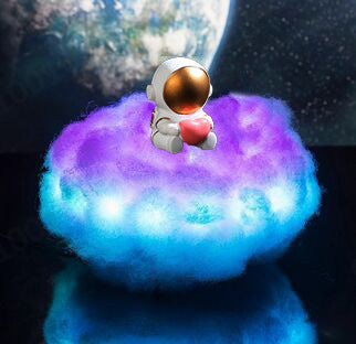 LED Colorful Clouds Astronaut Lamp With Rainbow Effect As Children's Night Light Kids Bedroom Night Lamp Decor Home Moon Lamp Gadget Sphere