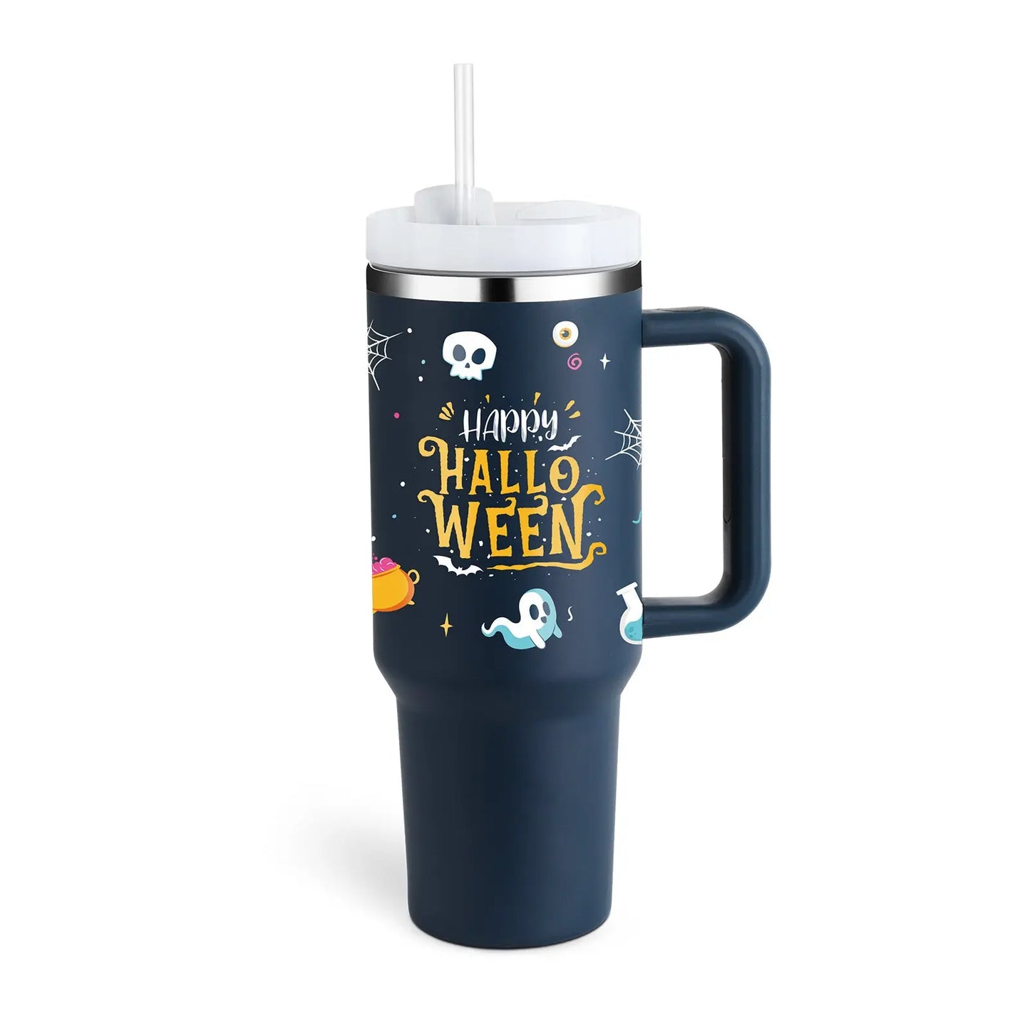 40 Oz Tumbler With Handle Straw Insulated, Stainless Steel Spill Proof Vacuum Coffee Cup Tumbler With Lid Tapered Mug Gifts For Valentine Lover Suitable For Car Gym Office Travel Gadget Sphere