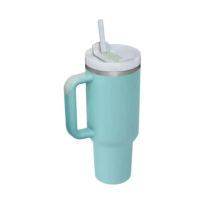 40 Oz Tumbler With Handle Straw Insulated, Stainless Steel Spill Proof Vacuum Coffee Cup Tumbler With Lid Tapered Mug Gifts For Valentine Lover Suitable For Car Gym Office Travel Gadget Sphere