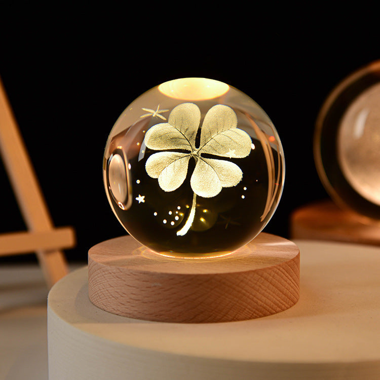 LED Night Light Galaxy Crystal Ball Table Lamp 3D Planet Moon Lamp Bedroom Home Decor For Kids Party Children Birthday Gifts Gadget Sphere