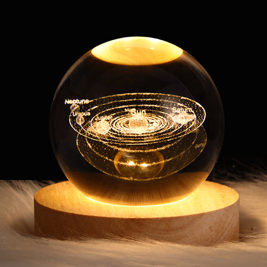 LED Night Light Galaxy Crystal Ball Table Lamp 3D Planet Moon Lamp Bedroom Home Decor For Kids Party Children Birthday Gifts Gadget Sphere