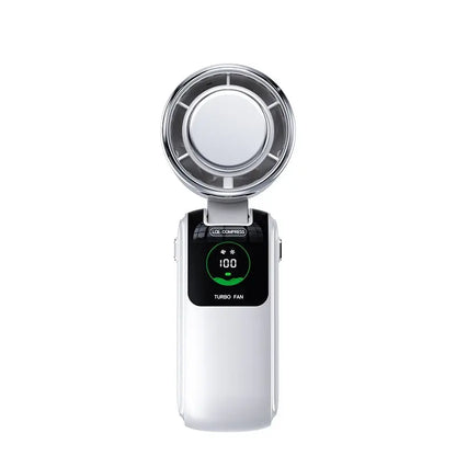 New Ice Pack High-Speed Handheld Eletirc Fan Speed Adjustable Folding Mini Fan Portable Outdoor Hanging Neck Small Fan Gadget Sphere