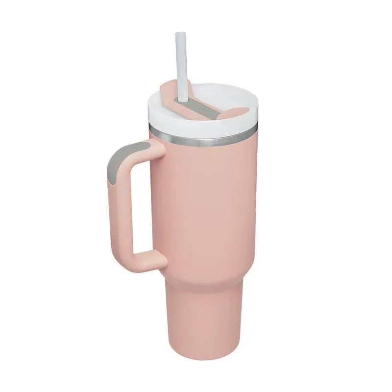 40 Oz Tumbler With Handle Straw Insulated, Stainless Steel Spill Proof Vacuum Coffee Cup Tumbler With Lid Tapered Mug Gifts For Valentine Lover Suitable For Car Gym Office Travel Gadget Sphere